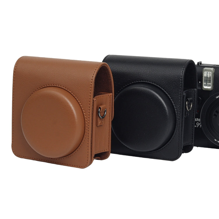 For Fujifilm Instax mini 99 Full Body Camera PU Leather Case Bag with Strap (Brown) by buy2fix