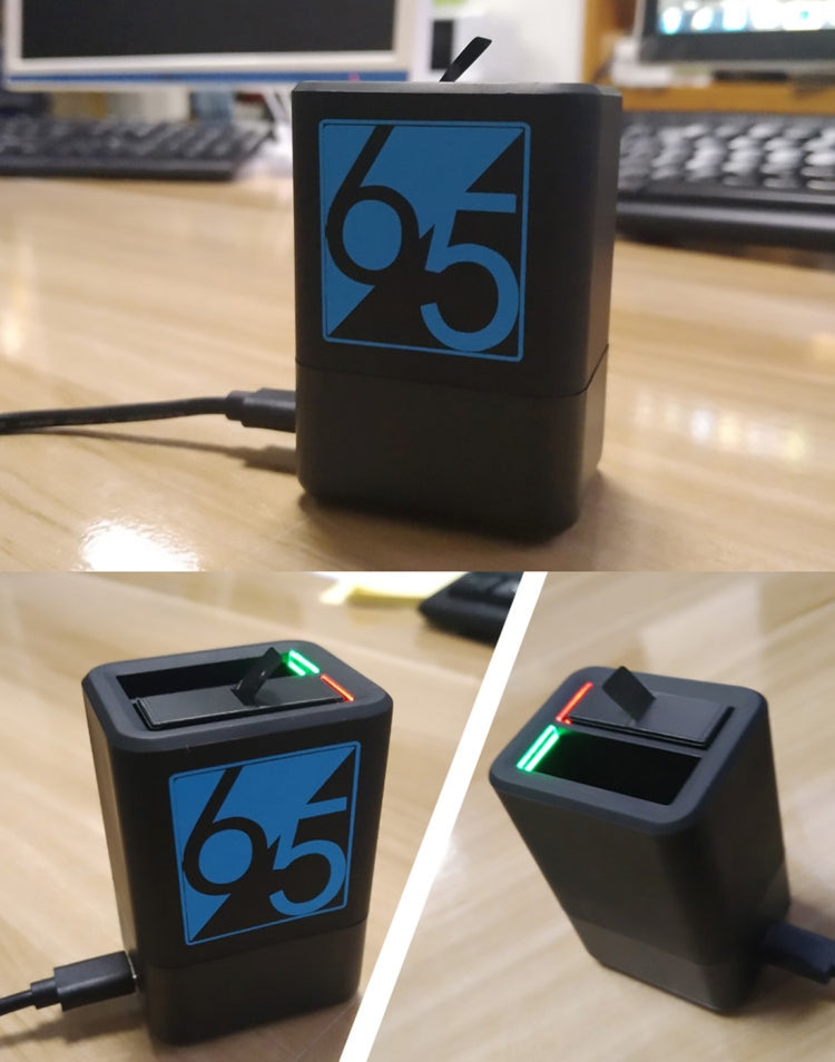 Dual Batteries Charger with USB-C / Type-C Cable for GoPro HERO6 /5 by buy2fix