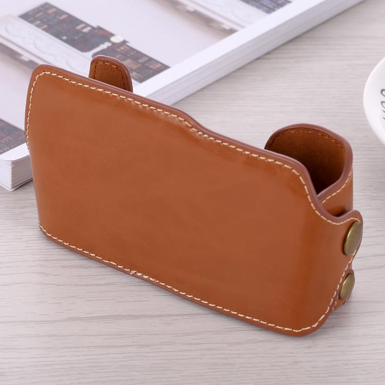 1/4 inch Thread PU Leather Camera Half Case Base for FUJIFILM X-A3 / X-A10(Brown) - Half Case by buy2fix | Online Shopping UK | buy2fix