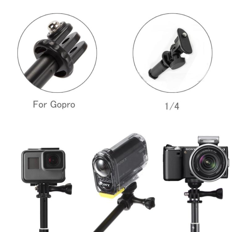 Universal Aluminum Alloy Selfie Stick with Adapter, Length: 25-75cm(Black) by buy2fix
