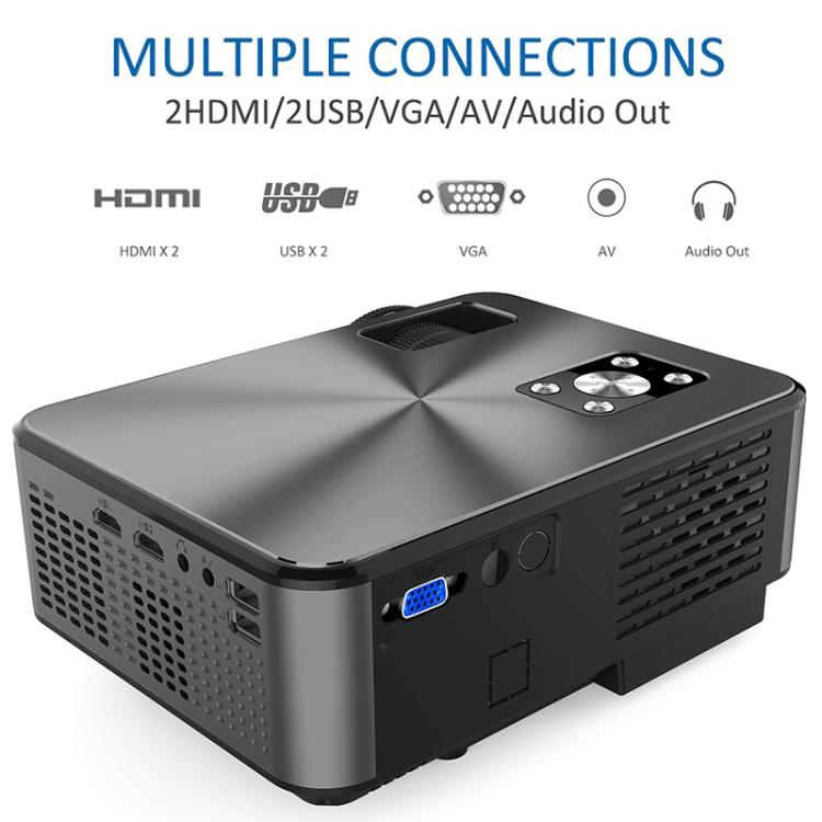 Cheerlux C9 1280x720 720P HD Smart Projector, Support HDMI x 2 / USB x 2 / VGA / AV (Black Grey) - LED Projector by Cheerlux | Online Shopping UK | buy2fix