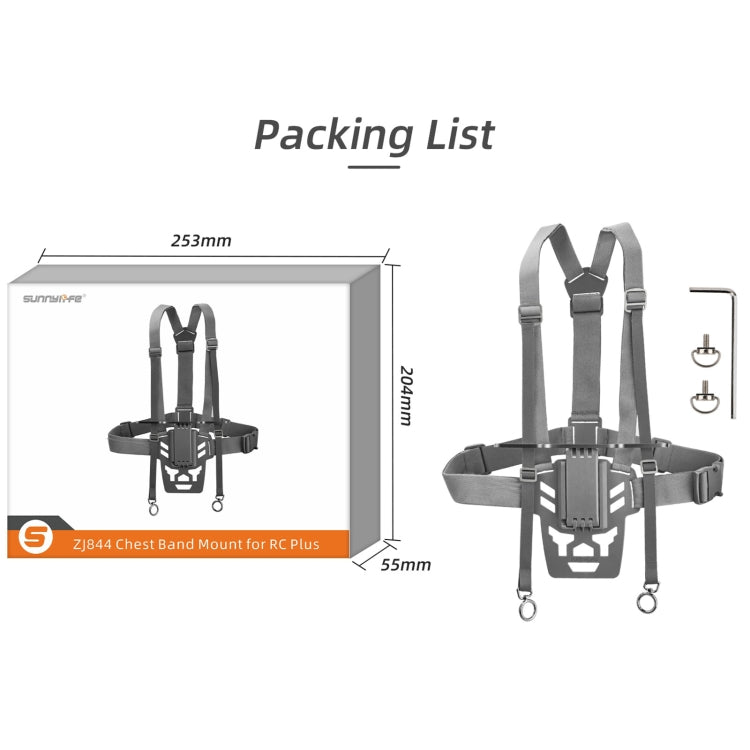 For DJI RC Plus Sunnylife Remote Control Waist Support Bracket Chest Strap (Grey) by Sunnylife