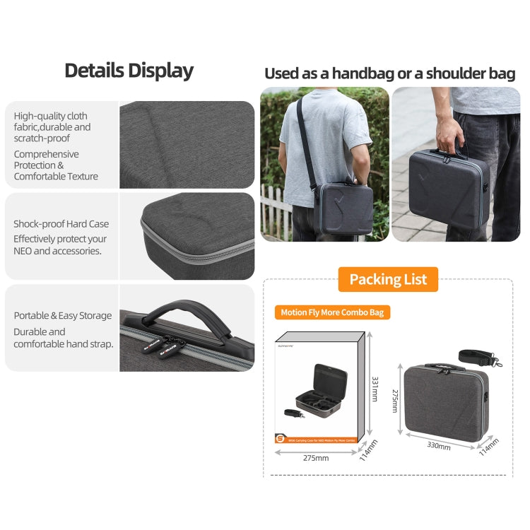 For DJI Neo Sunnylife Handheld Storage Bag (Black) - Cases & Bags by Sunnylife | Online Shopping UK | buy2fix
