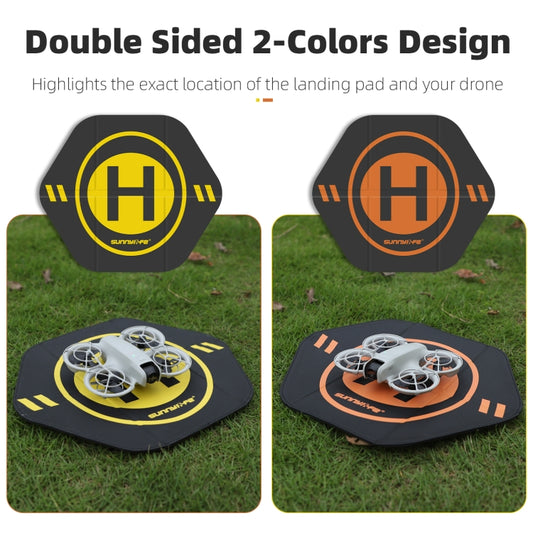 Sunnylife Drone Landing Pad 35cm Fast-Fold Double-Sided Leather Waterproof Helipad for DJI Neo / Avata 1 / 2 / Mini Series (Yellow+Orange) - Other by Sunnylife | Online Shopping UK | buy2fix