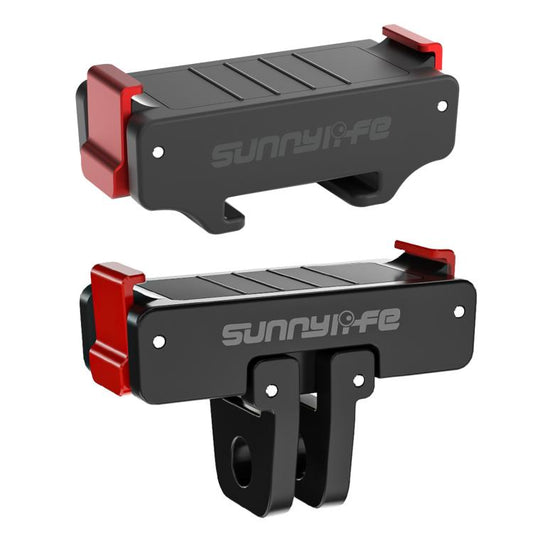 For DJI Osmo Action 5 Pro / 4 / 3 Sunnylife Foldable Magnetic Quick Release Mount + Magnetic Cold Shoe Adapter (Black) - Mount & Holder by Sunnylife | Online Shopping UK | buy2fix