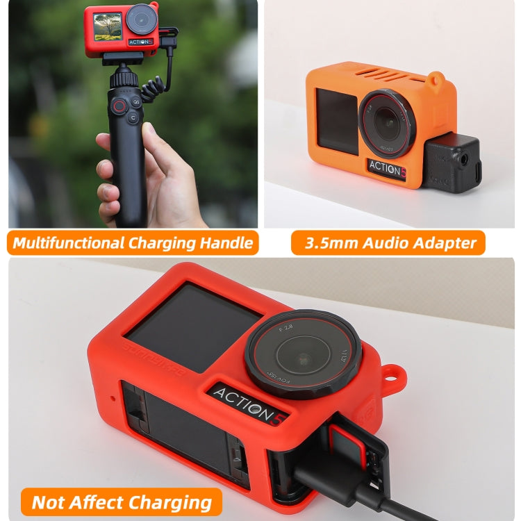For DJI Osmo Action 5 Pro Sunnylife Silicone Protective Case Scratch-proof Camera Cover with Lanyard (Black) - Case & Bags by Sunnylife | Online Shopping UK | buy2fix