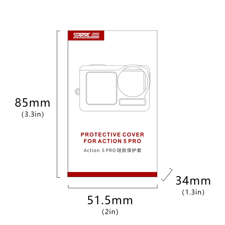 For DJI Osmo Action 5 Pro STARTRC Silicone Protective Case with Lens Cover (Orange) by buy2fix