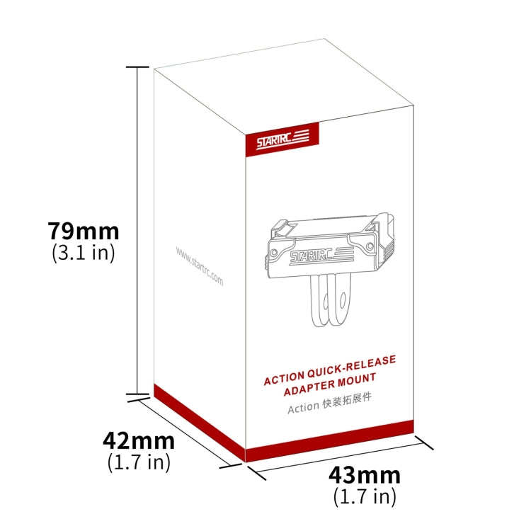 For DJI Osmo Action 5 Pro / 4 / 3 STARTRC Plastic Quick Adapter Magnetic Extension Bracket (Black) by STARTRC