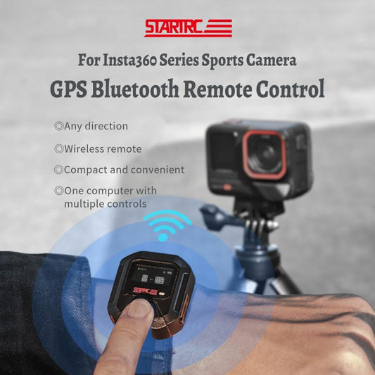 STARTRC GPS Bluetooth Remote Control For Insta360 X4 Series / Ace Pro Series / GO 3S Series (Black) - Other by STARTRC | Online Shopping UK | buy2fix