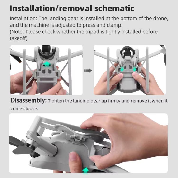 For DJI Mini 3 / 3 Pro BRDRC Folding Heightened Landing Gear Training Rack (Grey) - Mount & Holder by BRDRC | Online Shopping UK | buy2fix