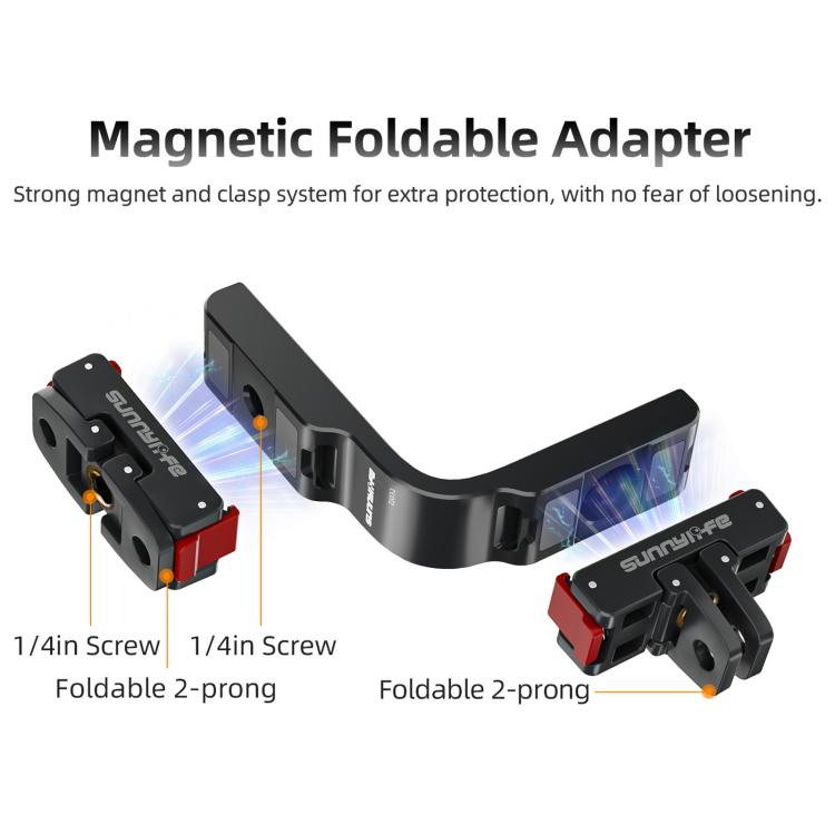 For DJI Osmo 360 Sunnylife Metal L-Type Vertical-Horizontal Mount with Magnetic Adapter Quick Release Mount Adapter Stand (Black) - Mount & Holder by Sunnylife | Online Shopping UK | buy2fix