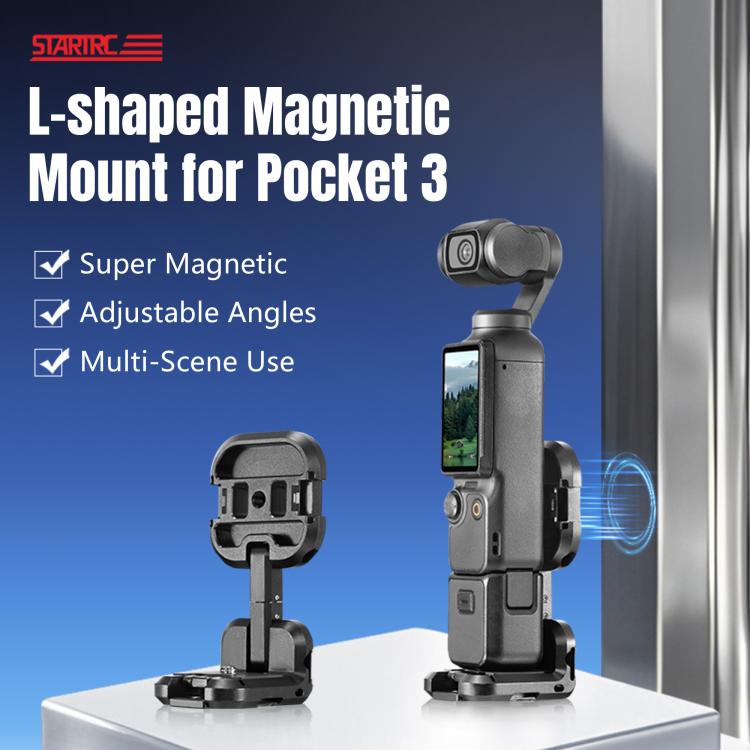 For DJI Osmo Pocket 3 STARTRC Metal L-shaped Expansion Bracket (Black) - Mount & Holder by STARTRC | Online Shopping UK | buy2fix