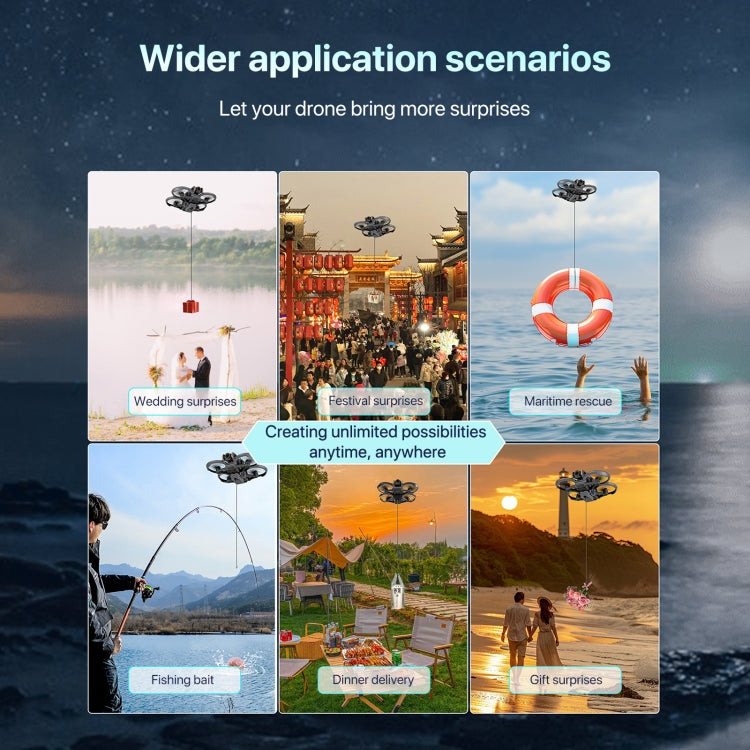 For DJI Avata 2 STARTRC Air-Dropping System Thrower Parabolic (Dark Gray) by STARTRC