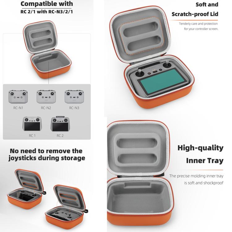 Sunnylife Mini Carrying Case Protective Handbag Portable Clutch Storage Bag for DJI RC 2 / 1 / RC-N3 / N2 / N1 (Orange) - Carry Cases & Bags by Sunnylife | Online Shopping UK | buy2fix