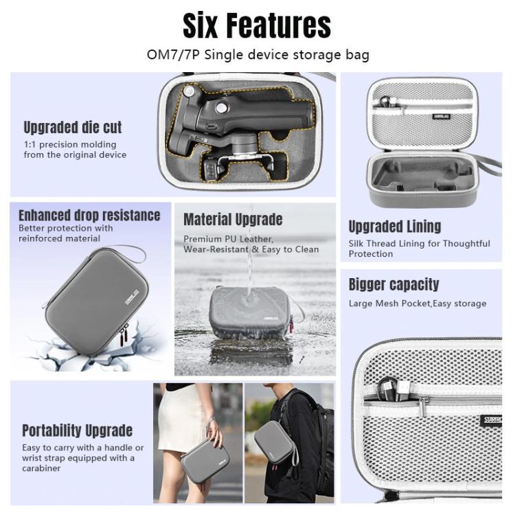For DJI Osmo Mobile 7 / 7P STARTRC Portable Body Travel Carrying Bag (Grey) - by STARTRC | Online Shopping UK | buy2fix