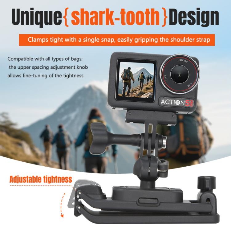 STARTRC Magnetic Backpack Clip Mount for DJI Osmo 360 / GoPro Action Cameras (Black) - Mount & Holder by STARTRC | Online Shopping UK | buy2fix