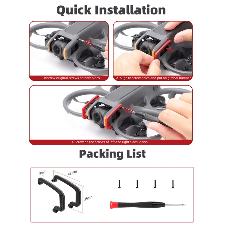 For DJI Avata 2 Sunnylife Gimbal Aluminum Anti-collision Bumper (Black) by Sunnylife