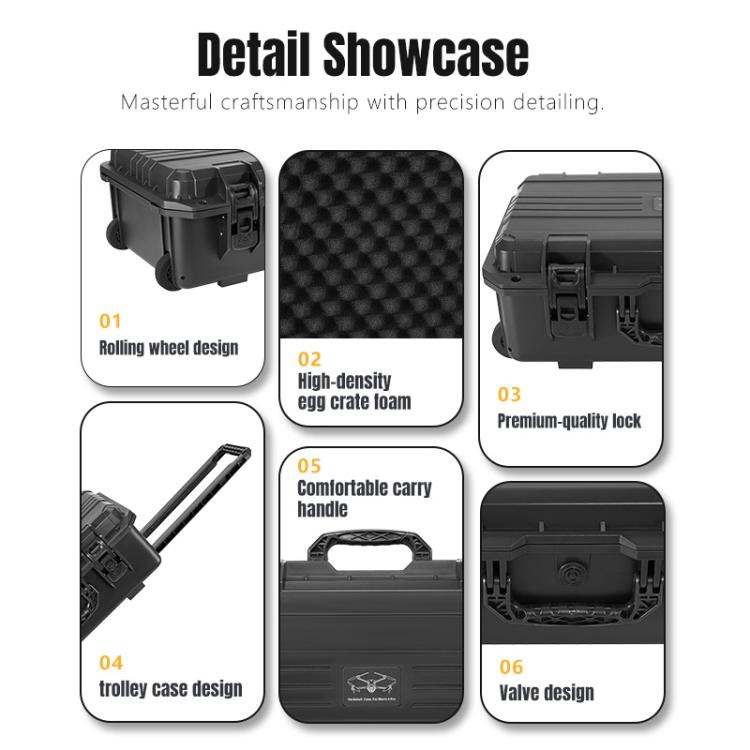 Portable Box Sealed Waterproof Trolley Suitcase For DJI Mavic 4 Pro / Mavic 3 / Air 3 (Black) - Backpacks & Bags by STARTRC | Online Shopping UK | buy2fix