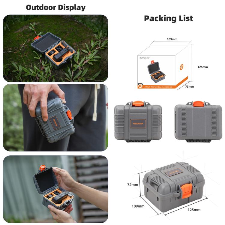 For DJI Osmo 360 Sunnylife Mini Travel Box Waterproof Carrying Box Shock-proof Hard Shell (Grey) - Case & Bags by Sunnylife | Online Shopping UK | buy2fix
