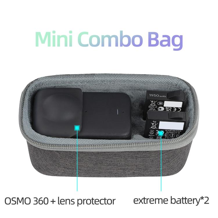 For DJI Osmo 360 Sunnylife Mini Travel Hard Storage Box Bag (Grey) - Case & Bags by Sunnylife | Online Shopping UK | buy2fix