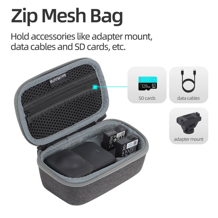 For DJI Osmo 360 Sunnylife Mini Travel Hard Storage Box Bag (Grey) - Case & Bags by Sunnylife | Online Shopping UK | buy2fix