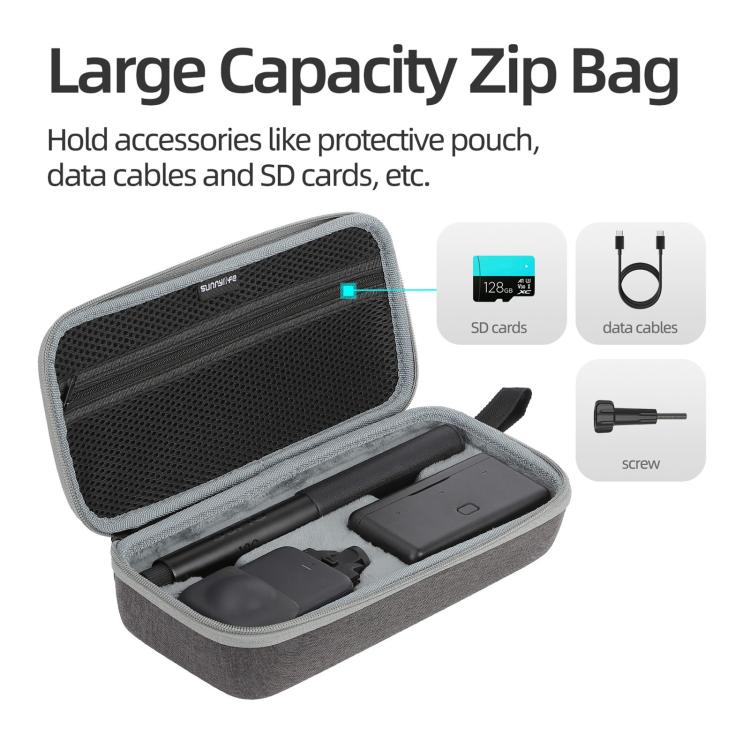 For DJI Osmo 360 Sunnylife Standard Travel Hard Storage Box Expansion Handbag (Grey) - Case & Bags by Sunnylife | Online Shopping UK | buy2fix
