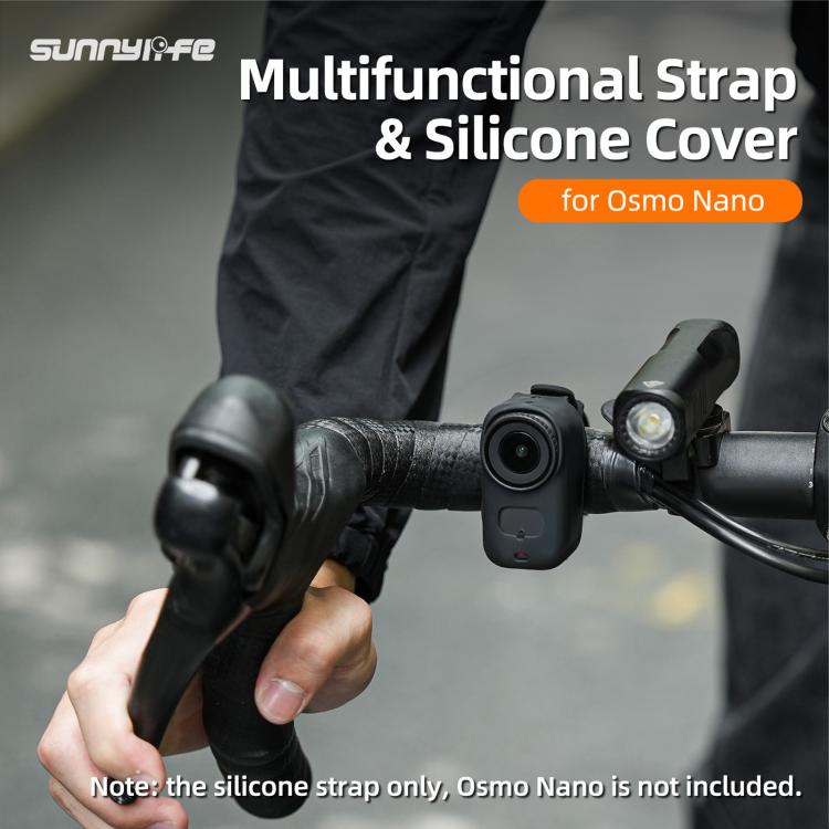 For DJI Osmo Nano Sunnylife Wristband Expansion Band Silicone Protective Cover Backpack Bicycle Strap Cat Collar (Black) - Case & Bags by Sunnylife | Online Shopping UK | buy2fix