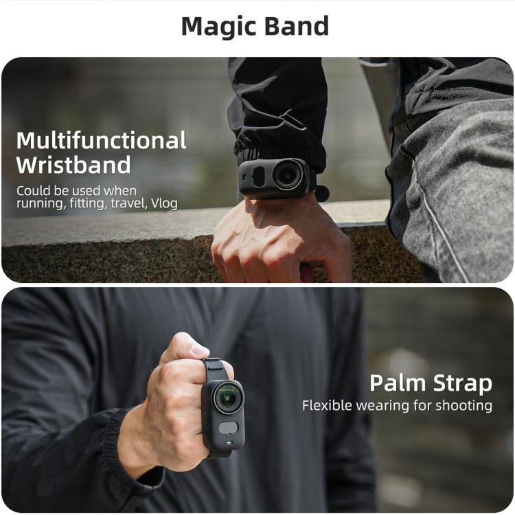 For DJI Osmo Nano Sunnylife Wristband Expansion Band Silicone Protective Cover Backpack Bicycle Strap Cat Collar (Black) - Case & Bags by Sunnylife | Online Shopping UK | buy2fix