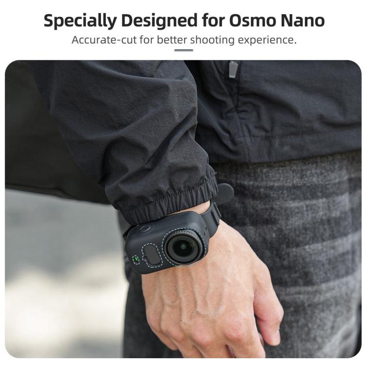 For DJI Osmo Nano Sunnylife Wristband Expansion Band Silicone Protective Cover Backpack Bicycle Strap Cat Collar (Black) - Case & Bags by Sunnylife | Online Shopping UK | buy2fix