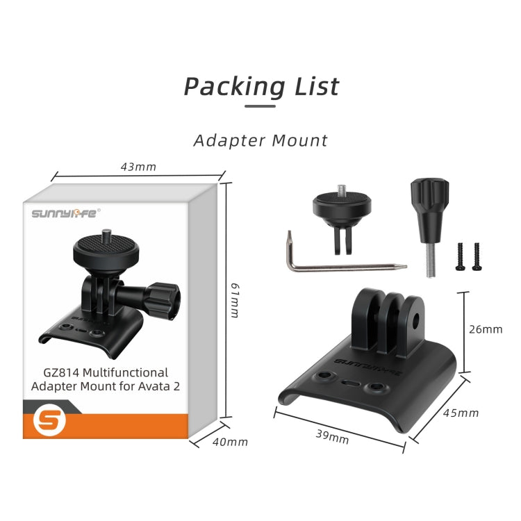 For DJI Avata 2 Sunnylife Action Camera Holder Mount Drone Light Bracket (Black) by Sunnylife