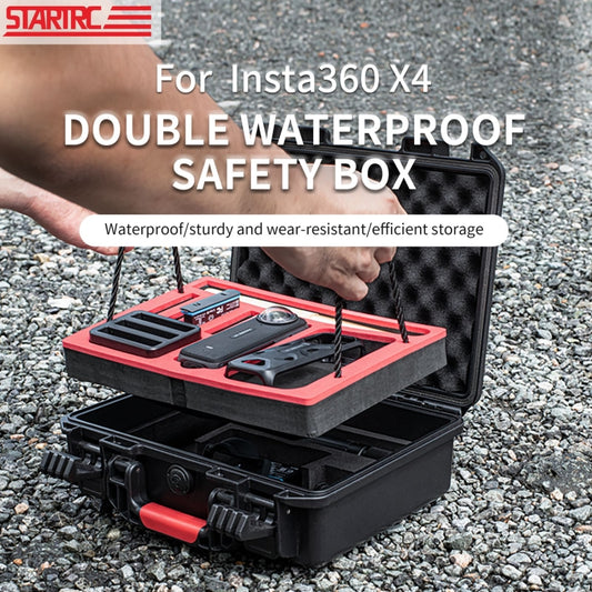 For Insta360 X4 STARTRC Waterproof EVA ABS Dual-layer Suitcase Storage Box (Black) by STARTRC