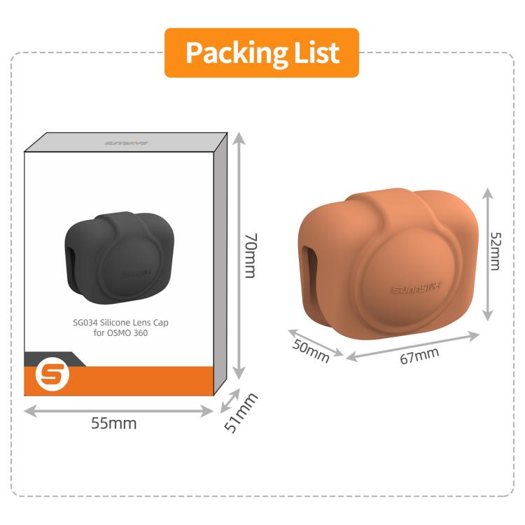 For DJI Osmo 360 Sunnylife Silicone Lens Cap Protective Cover Lens Protector (Black) - Case & Bags by Sunnylife | Online Shopping UK | buy2fix