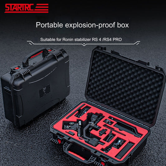 For DJI RS4/ RS4 Pro STARTRC ABS Waterproof Shockproof Suitcase Portable Storage Box (Black) by STARTRC