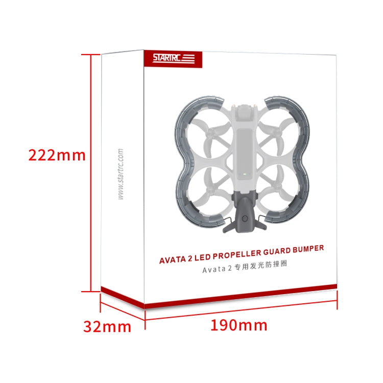 For DJI Avata 2 STARTRC Drone LED Propeller Protective Guard Anti-collision Ring (Transparent) by STARTRC