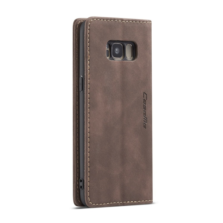 CaseMe-013 Multifunctional Retro Frosted Horizontal Flip Leather Case with Card Slot & Holder & Wallet for Galaxy S8(Coffee) - Galaxy Phone Cases by CaseMe | Online Shopping UK | buy2fix