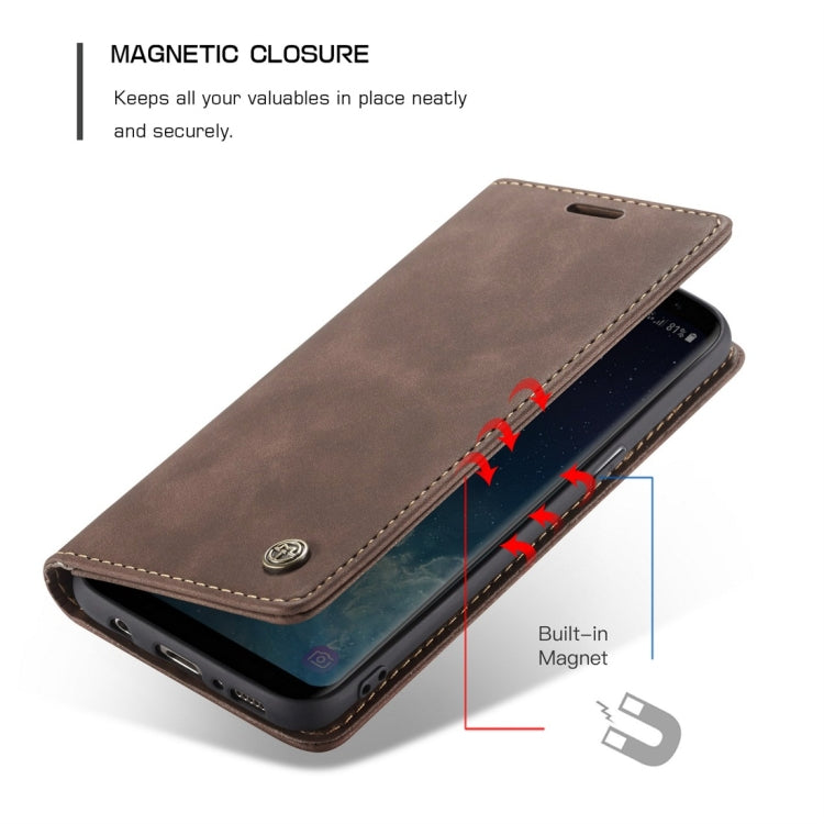 CaseMe-013 Multifunctional Retro Frosted Horizontal Flip Leather Case with Card Slot & Holder & Wallet for Galaxy S8(Coffee) - Galaxy Phone Cases by CaseMe | Online Shopping UK | buy2fix