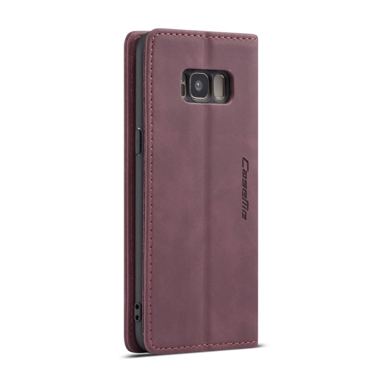 CaseMe-013 Multifunctional Retro Frosted Horizontal Flip Leather Case with Card Slot & Holder & Wallet for Galaxy S8(Wine Red) - Galaxy Phone Cases by CaseMe | Online Shopping UK | buy2fix