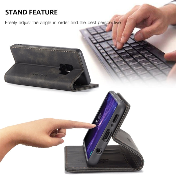 CaseMe-013 Multifunctional Retro Frosted Horizontal Flip Leather Case with Card Slot & Holder & Wallet for Galaxy S9(Black) - Galaxy Phone Cases by CaseMe | Online Shopping UK | buy2fix