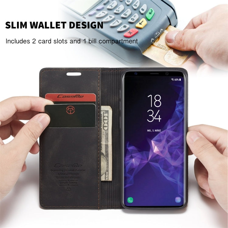 CaseMe-013 Multifunctional Retro Frosted Horizontal Flip Leather Case with Card Slot & Holder & Wallet for Galaxy S9(Black) - Galaxy Phone Cases by CaseMe | Online Shopping UK | buy2fix