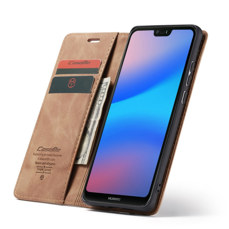 CaseMe-013 Multifunctional Horizontal Flip Leather Case with Card Slot & Holder for Huawei P20 Lite(Brown) - Huawei Cases by CaseMe | Online Shopping UK | buy2fix