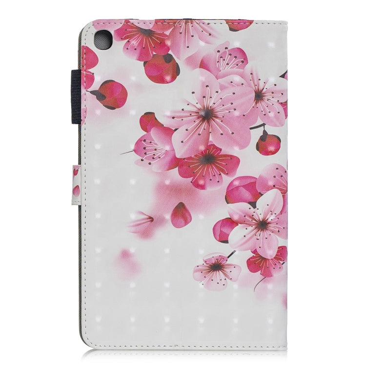 3D Horizontal Flip Leather Case with Holder & Card Slots For Galaxy Tab A 8 (2019)(Red Flower) - Tab A 8.0 & S Pen (2019) P200/P205 by buy2fix | Online Shopping UK | buy2fix