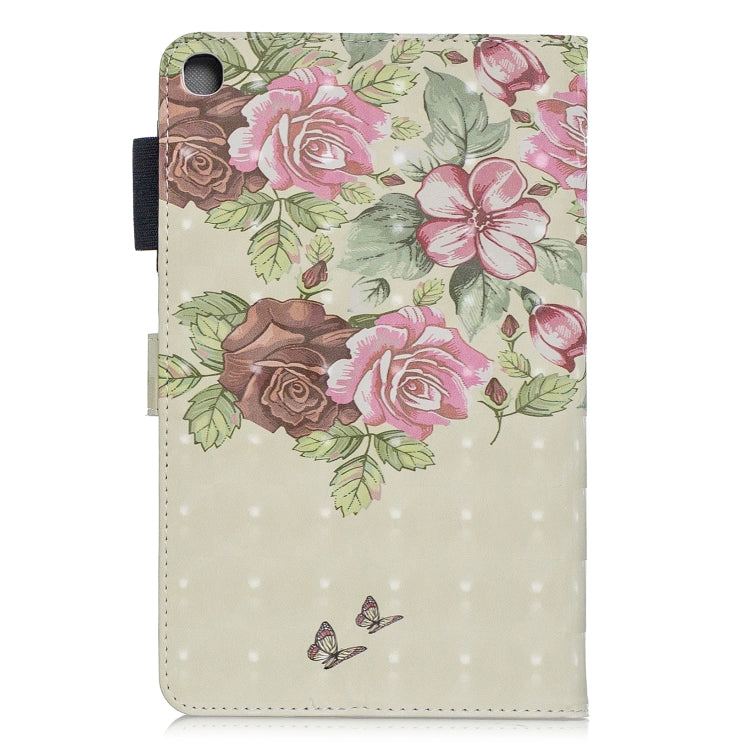 3D Horizontal Flip Leather Case with Holder & Card Slots For Galaxy Tab A 8 (2019)(Flower Butterfly) - Tab A 8.0 & S Pen (2019) P200/P205 by buy2fix | Online Shopping UK | buy2fix