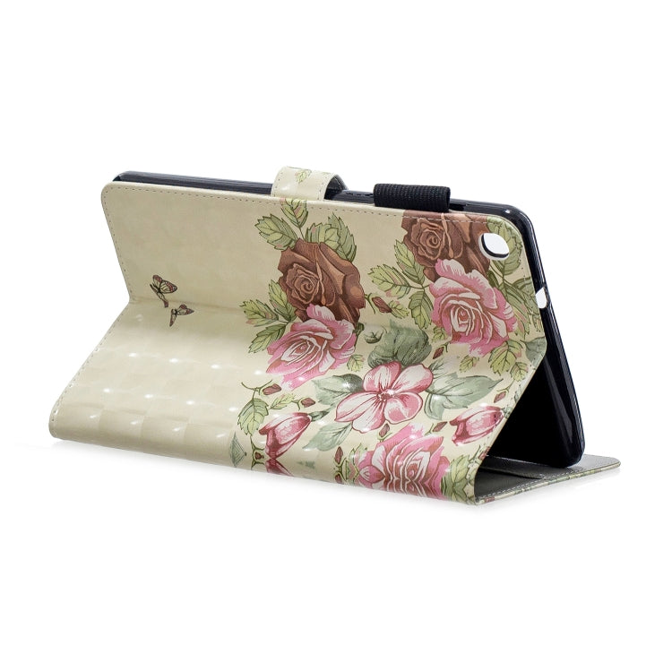 3D Horizontal Flip Leather Case with Holder & Card Slots For Galaxy Tab A 8 (2019)(Flower Butterfly) - Tab A 8.0 & S Pen (2019) P200/P205 by buy2fix | Online Shopping UK | buy2fix
