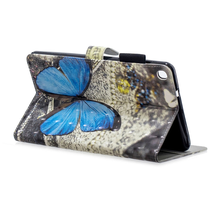 3D Horizontal Flip Leather Case with Holder & Card Slots For Galaxy Tab A 8 (2019)(Blue Butterfly) - Tab A 8.0 & S Pen (2019) P200/P205 by buy2fix | Online Shopping UK | buy2fix