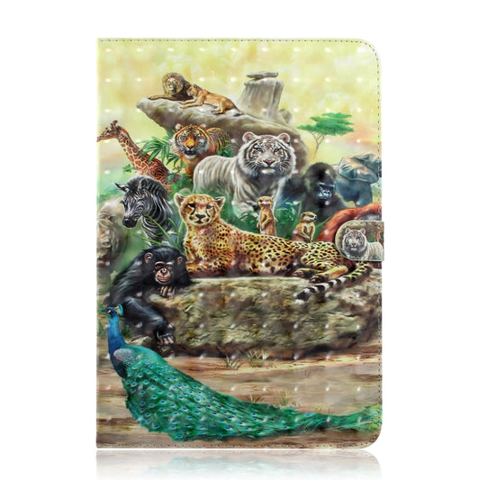 3D Colored Drawing Universal Horizontal Flip Leather Case, with Holder & Card Slot & Wallet for 10 inch Tablet PC(Zoo) - 10 - 11 inch by buy2fix | Online Shopping UK | buy2fix