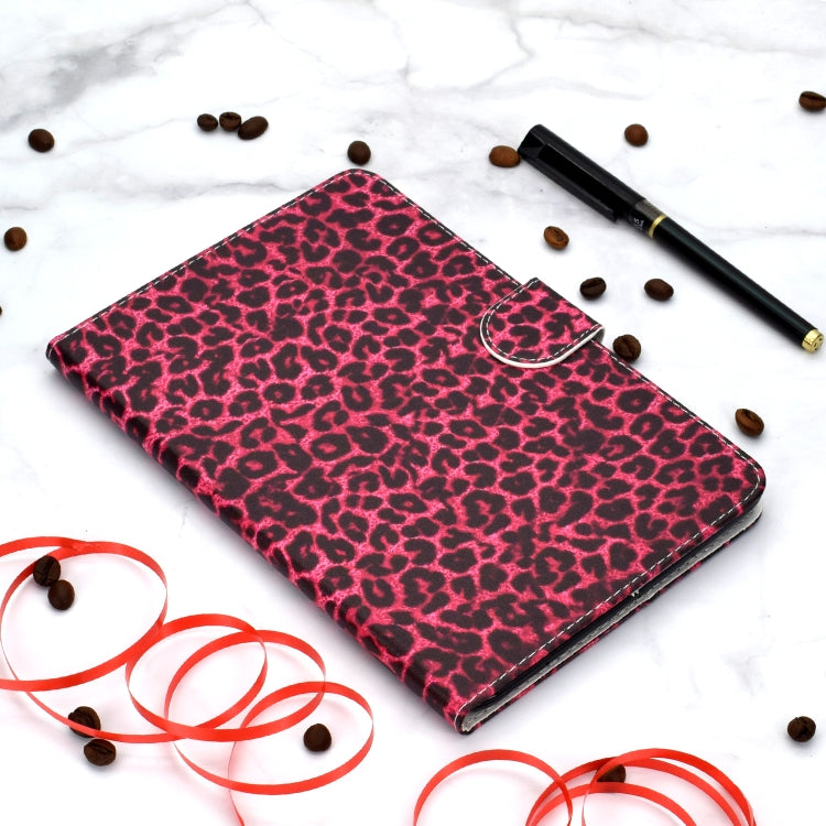 Colored Pattern Drawing Horizontal Flip PU Leather Case with Three-folding Holder & Sleep / Wake-up Function for iPad 5 / 6 / 8(Red leopard grain) - iPad 9.7 (2018) & (2017) Cases by buy2fix | Online Shopping UK | buy2fix