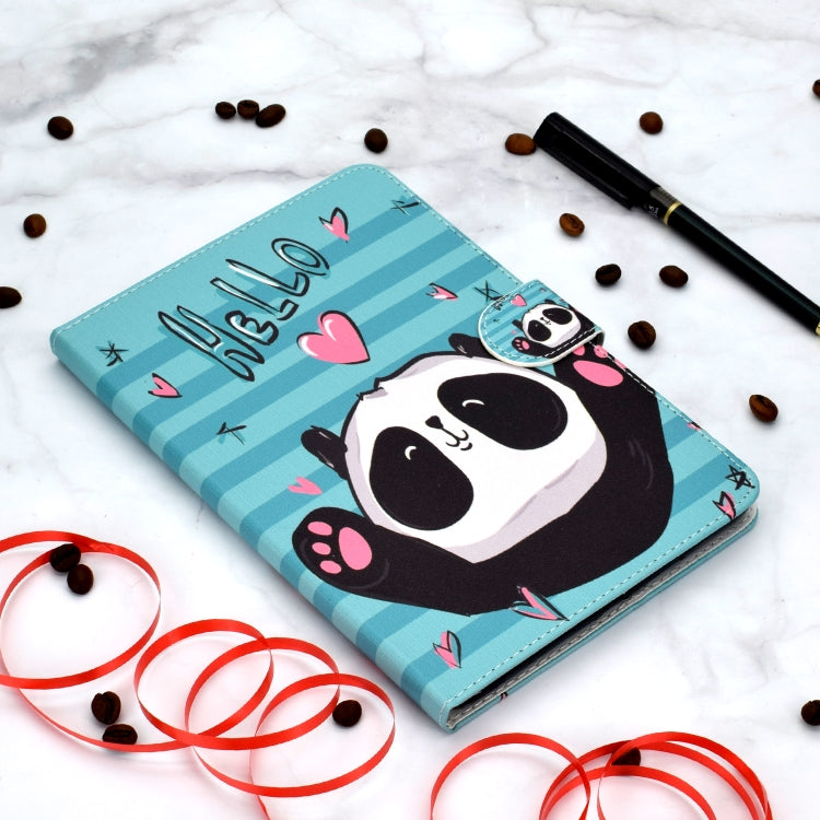 Colored Pattern Drawing Horizontal Flip PU Leather Case with Three-folding Holder & Sleep / Wake-up Function for iPad 5 / 6 / 8(Lovely panda) - iPad 9.7 (2018) & (2017) Cases by buy2fix | Online Shopping UK | buy2fix