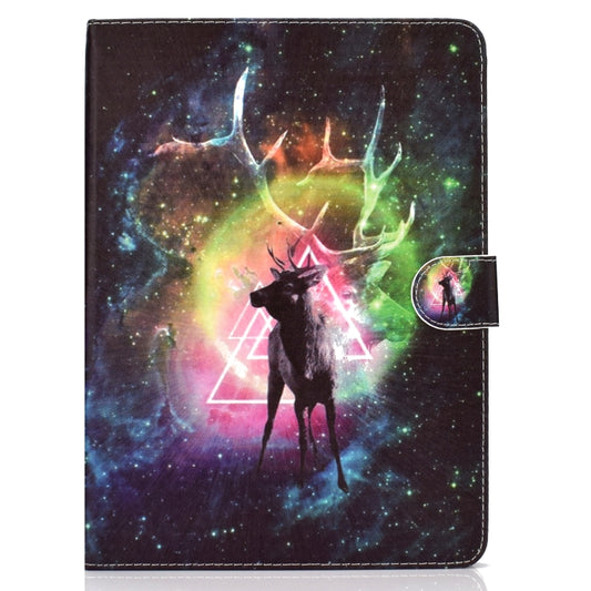 Colored Pattern Drawing Horizontal Flip PU Leather Case with Three-folding Holder & Sleep / Wake-up Function for iPad 5 / 6 / 8(Nebula deer) - iPad 9.7 (2018) & (2017) Cases by buy2fix | Online Shopping UK | buy2fix