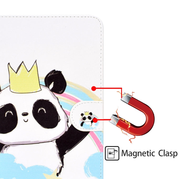 Colored Pattern Drawing Horizontal Flip PU Leather Case with Three-folding Holder for 7 inch Tablet PC(Crown of panda) - 7 inch by buy2fix | Online Shopping UK | buy2fix