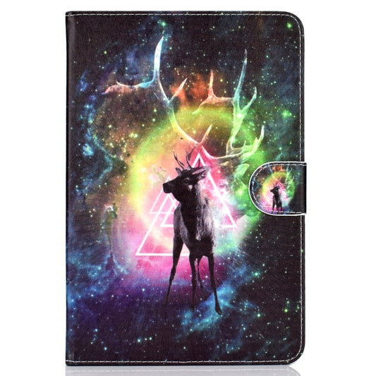 Colored Pattern Drawing Horizontal Flip PU Leather Case with Three-folding Holder for 8 inch Tablet PC(Nebula deer) - 8 inch by buy2fix | Online Shopping UK | buy2fix